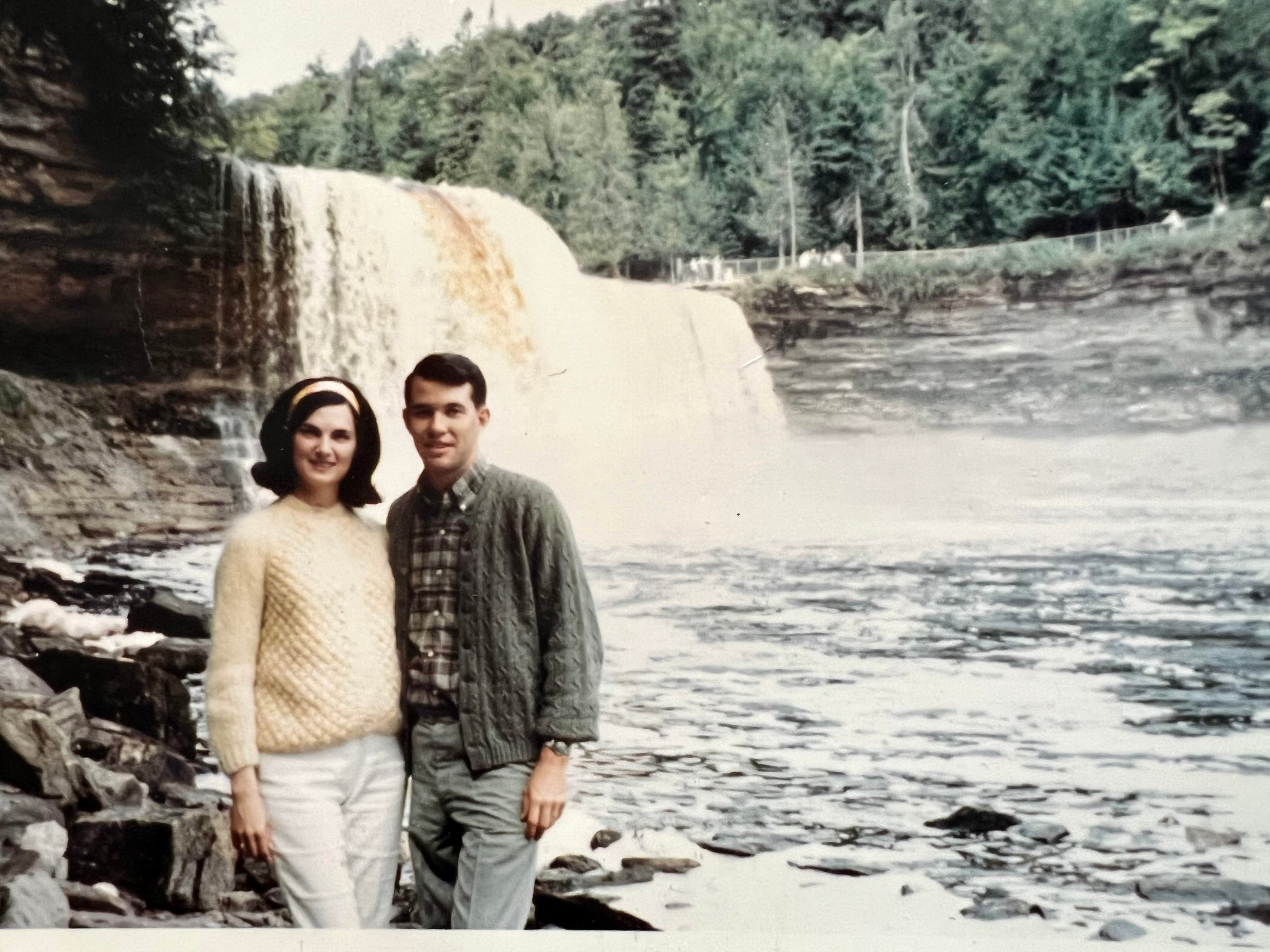 Dennis and Linda McDonald at Tahquamenon Falls in 1965