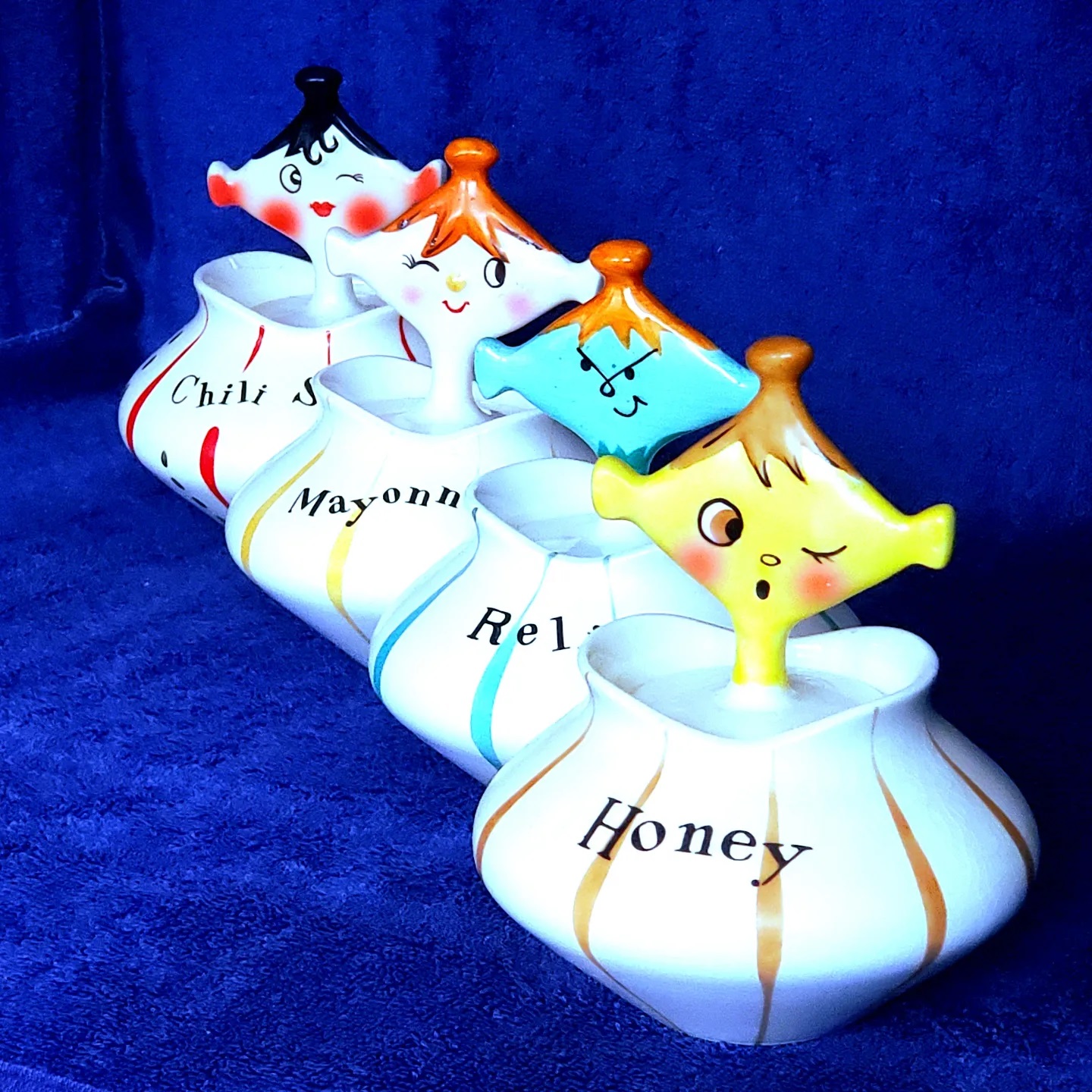 1959 Pixieware condiment jars