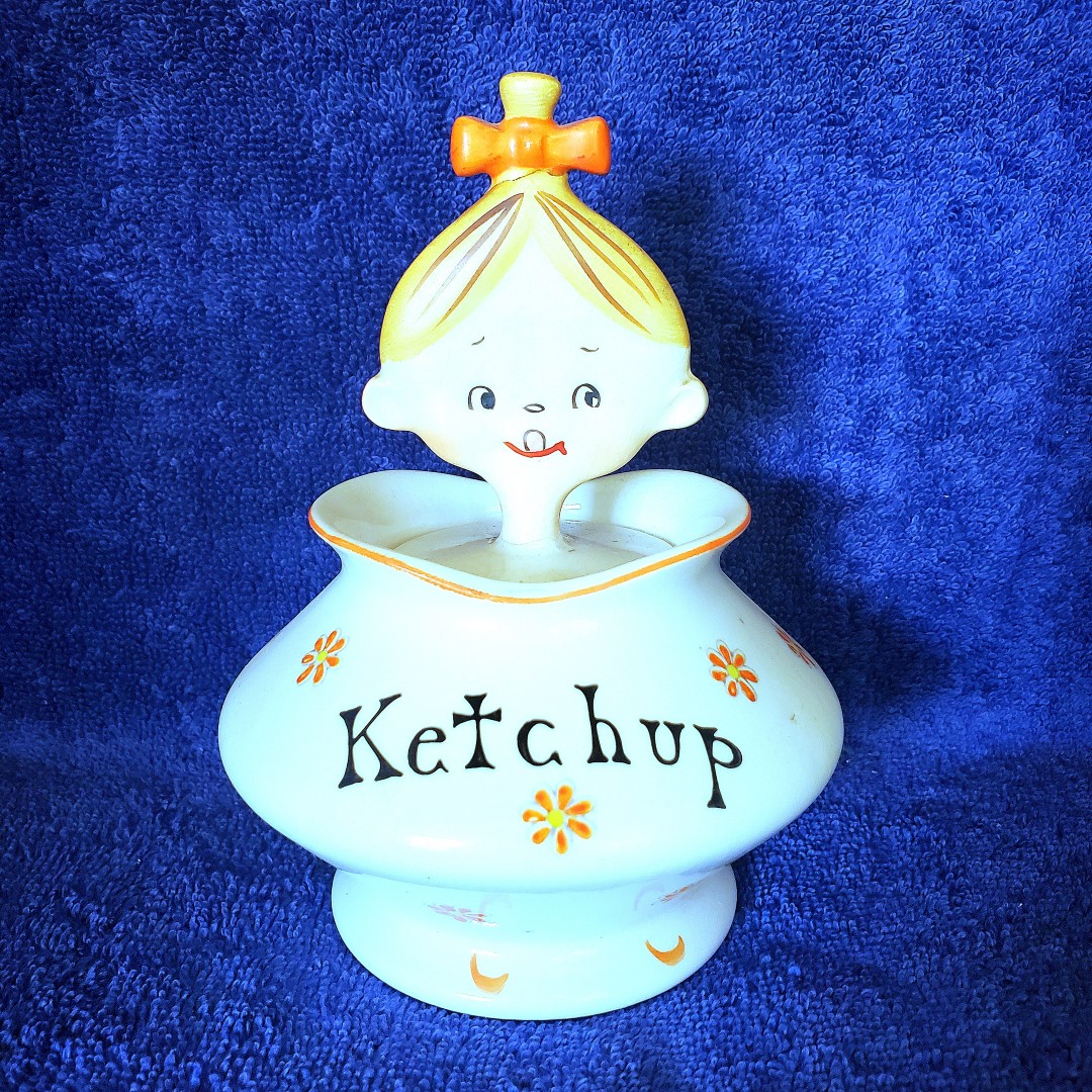 Jolly Floral Girls Ketchup jar