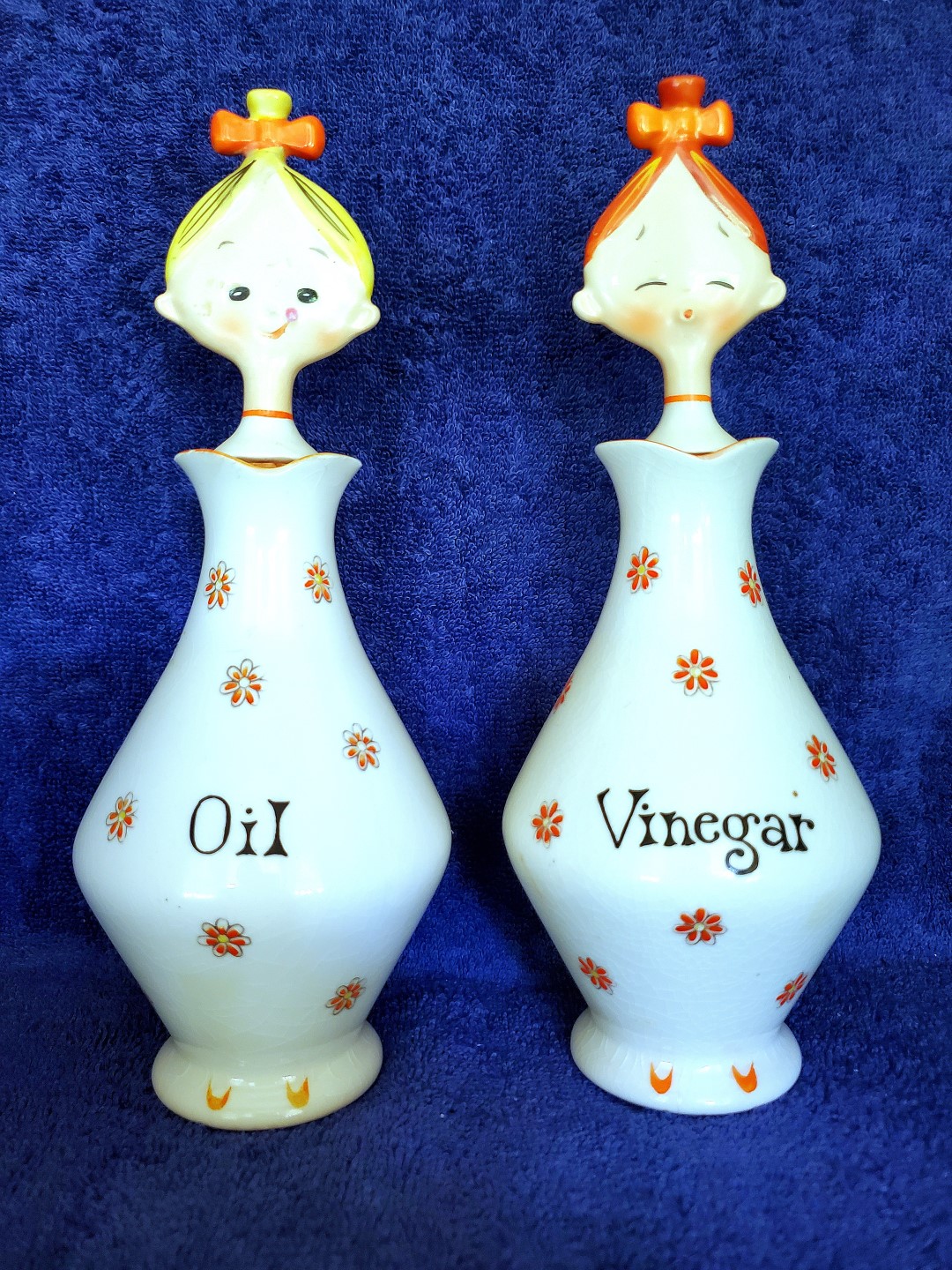Orange Jolly Floral Girls Oil and Vinegar set