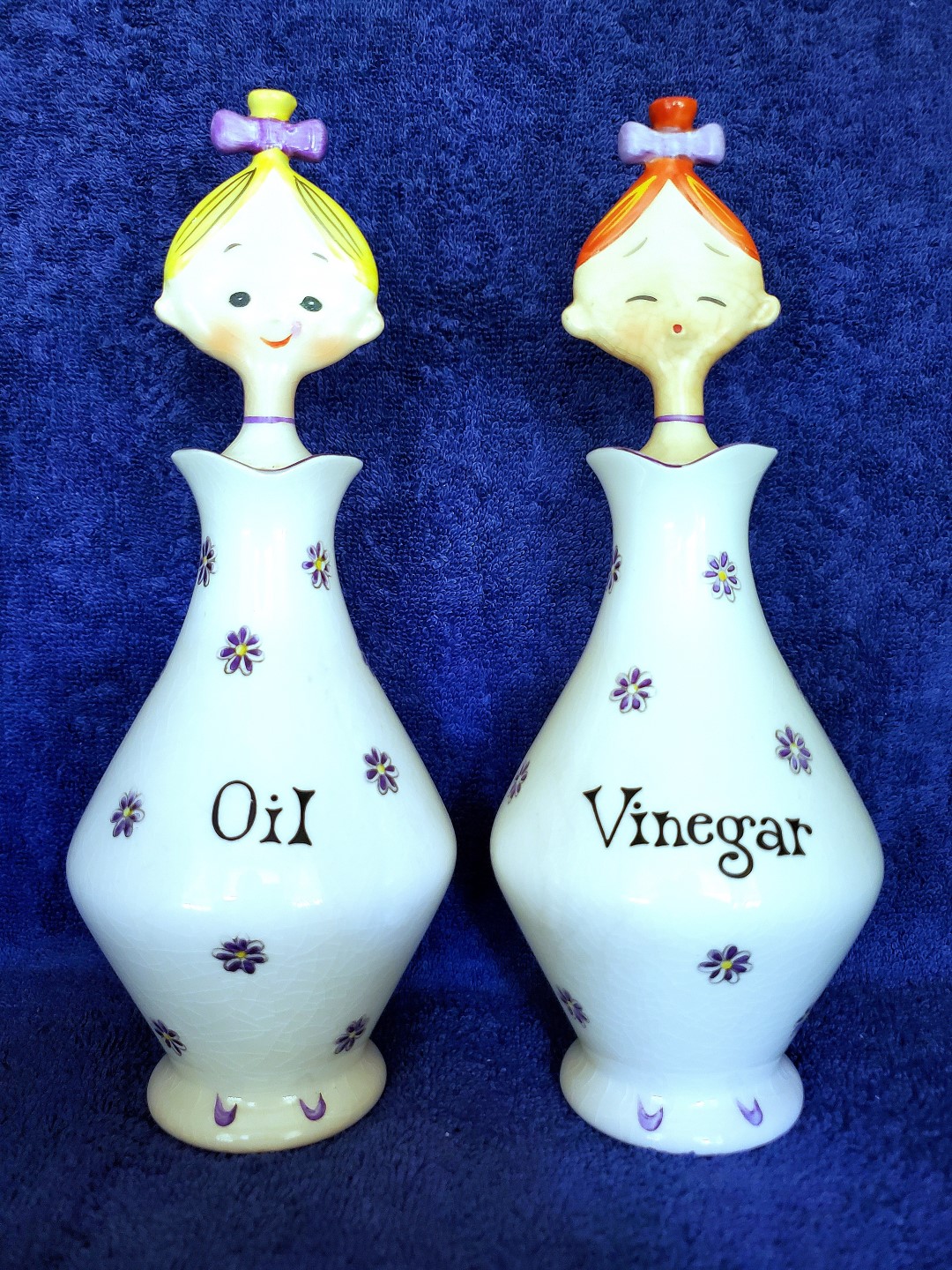 Purple Jolly Floral Girls Oil and Vinegar set
