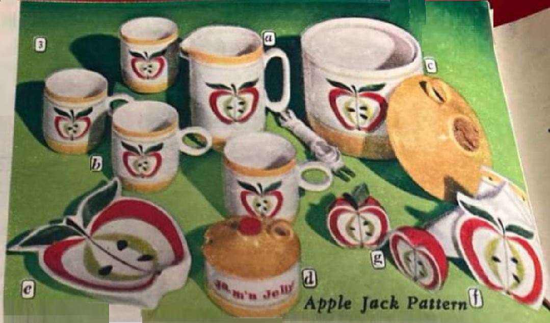 Applejack accessory grouping. Catalog illustration showing additional kitchen and serving pieces.