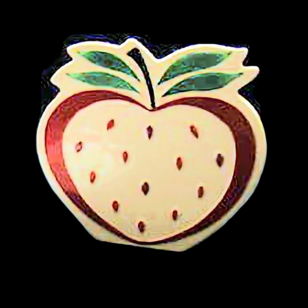 Strawberry-patterned napkin holder, described in a 2009 listing as a wall pocket.