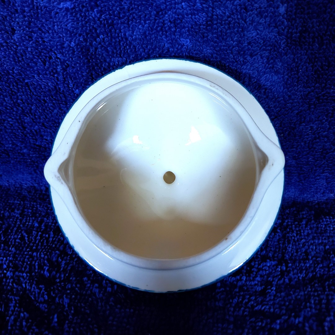 Underside of Blueberry coffee pot lid.