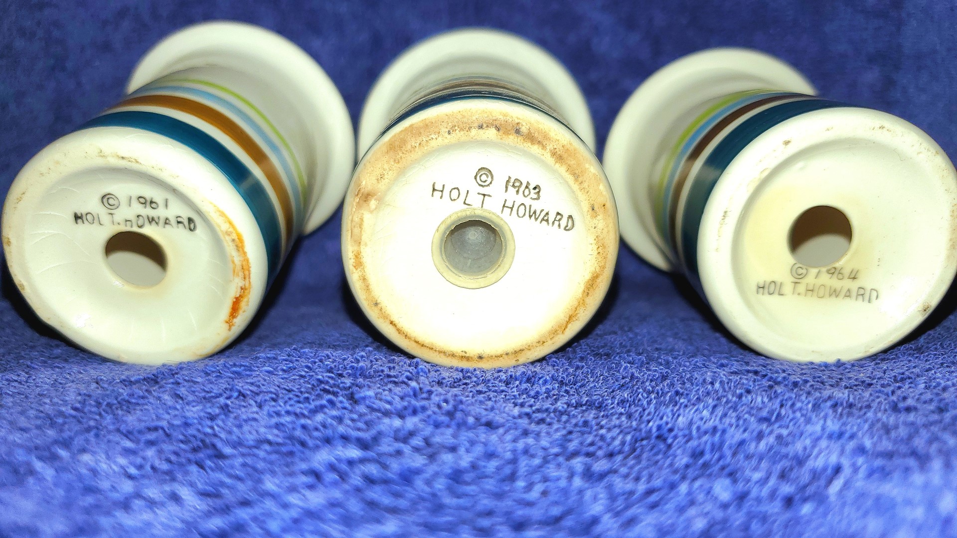 Blueberry pieces showing 1961 1963 and 1964 dates.