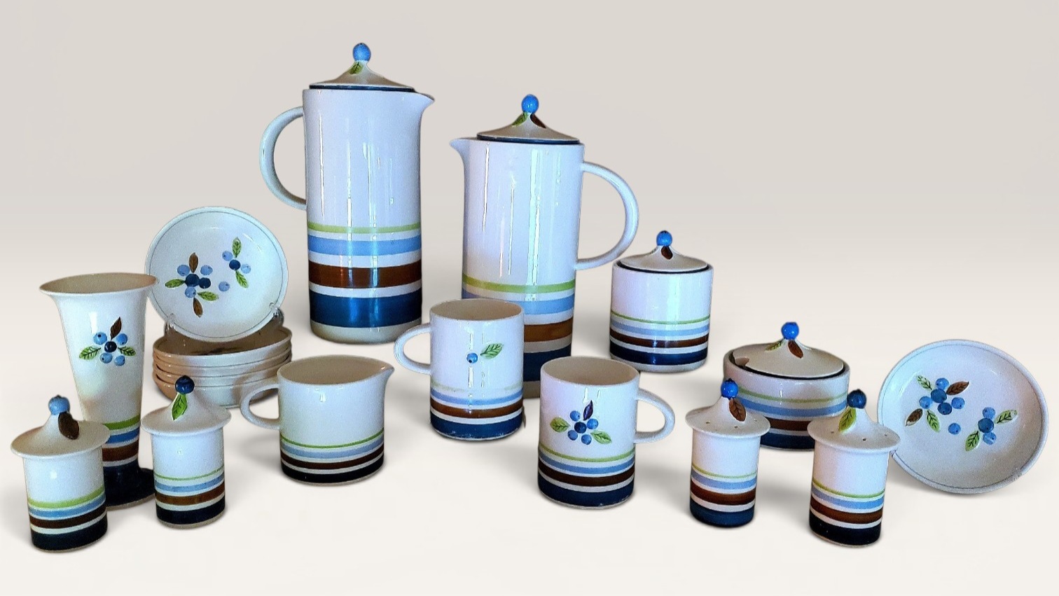 Grouped Holt Howard Blueberry pieces.