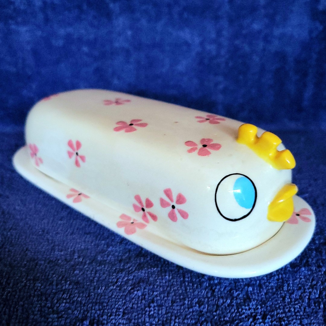 Assembled Peepin' Tom and Tweetie covered butter dish