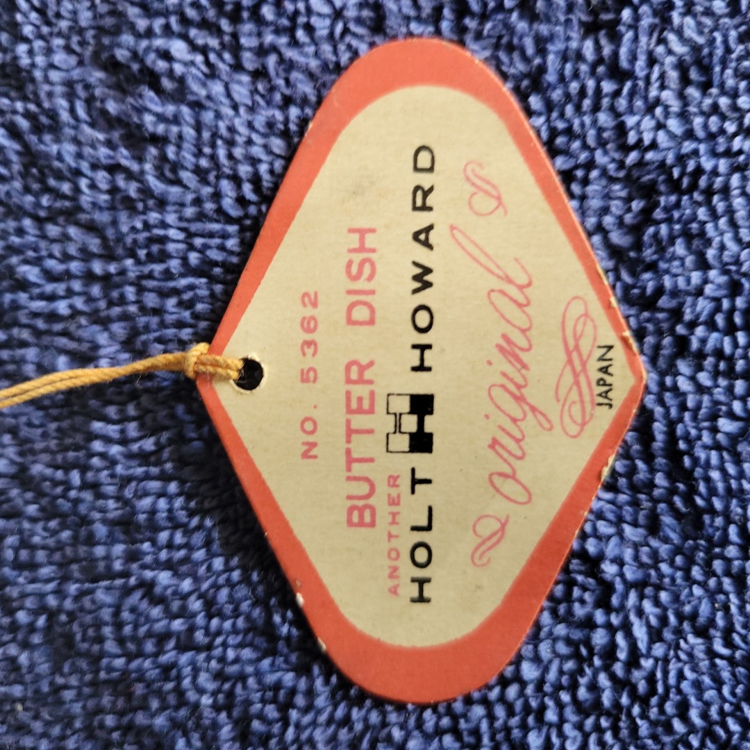 Original Holt Howard hang tag for Coq Rouge butter dish number 5362.