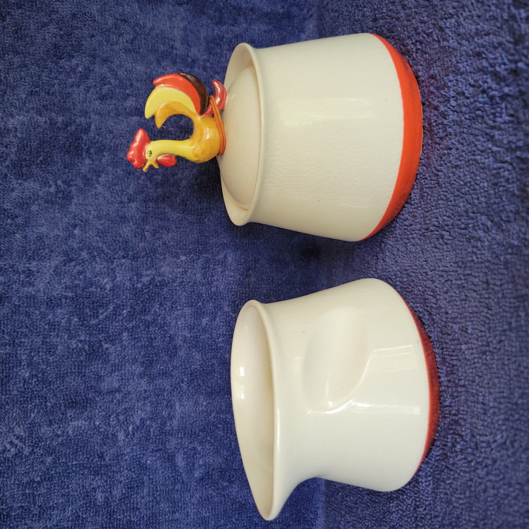 Holt Howard Coq Rouge sugar and creamer set.