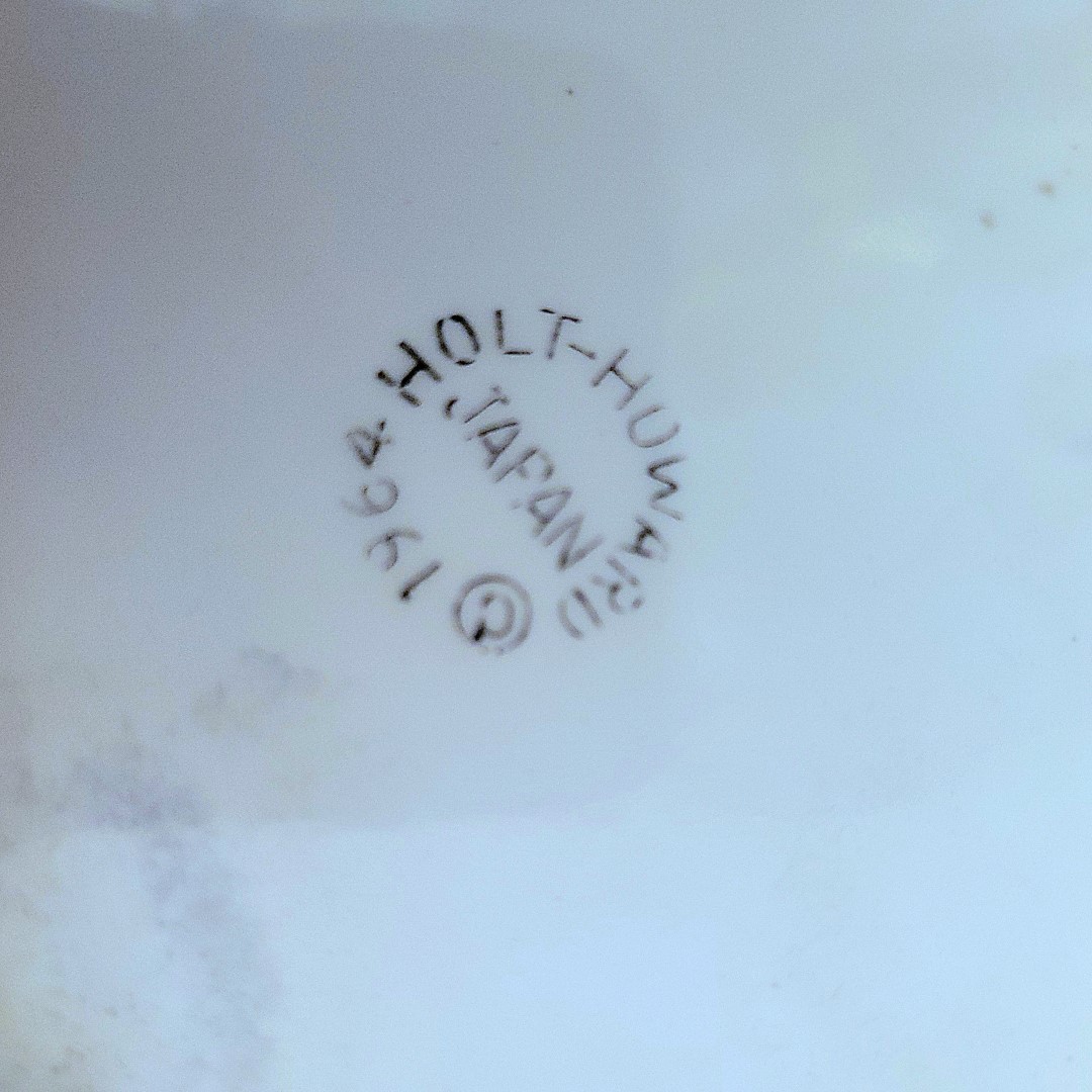 Backstamp on large Holt Howard Coq Rouge pitcher.