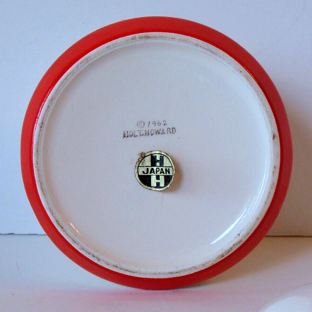 1962 Holt Howard backstamp on Coq Rouge Ketchup condiment jar.