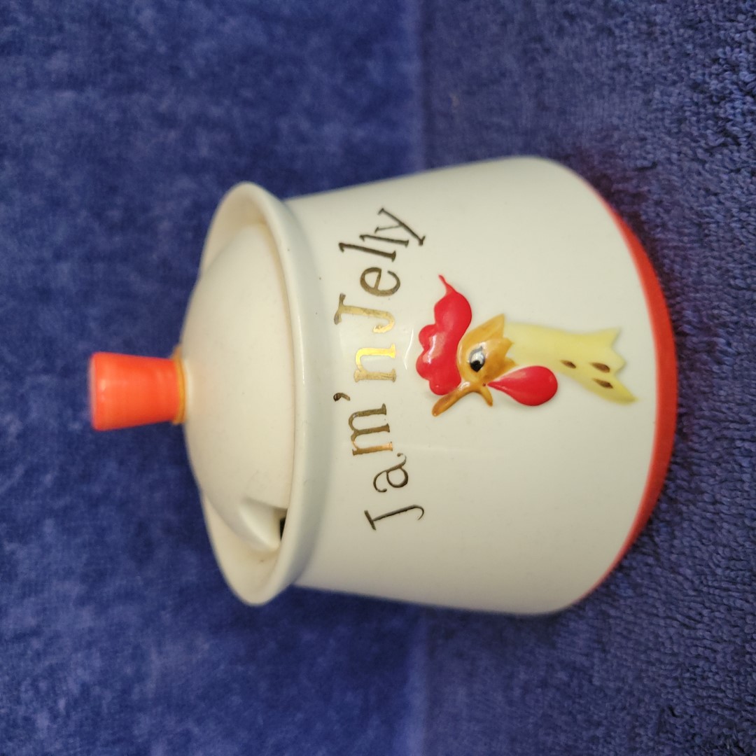 Holt Howard Coq Rouge Jam 'n Jelly condiment jar.