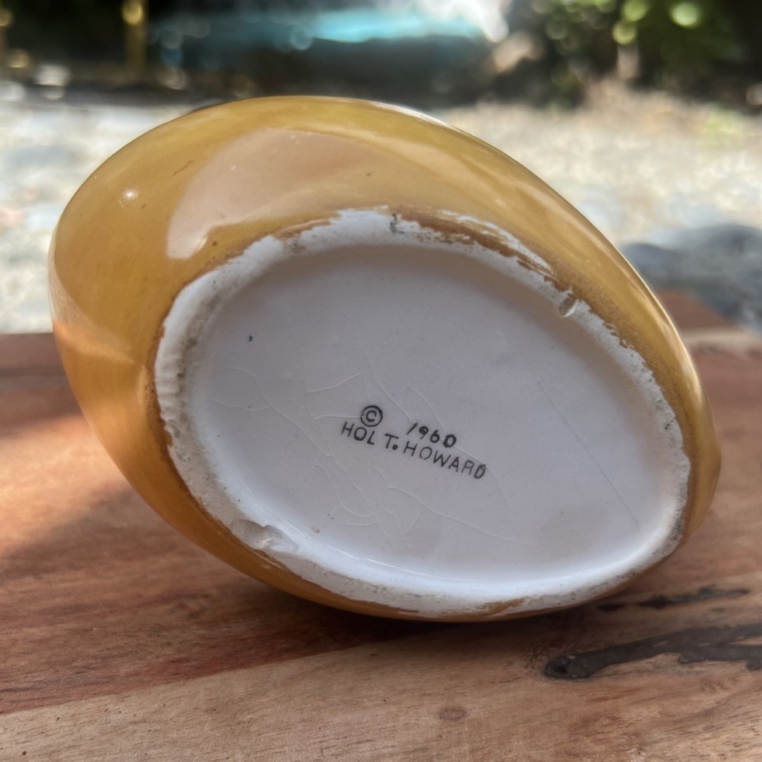1960 Holt Howard backstamp on documented Coq Rouge spoon rest.