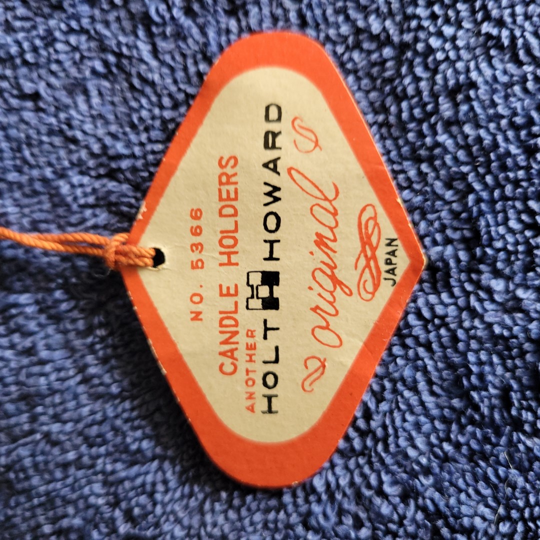 Original Holt Howard No. 5366 Candle Holders hang tag.