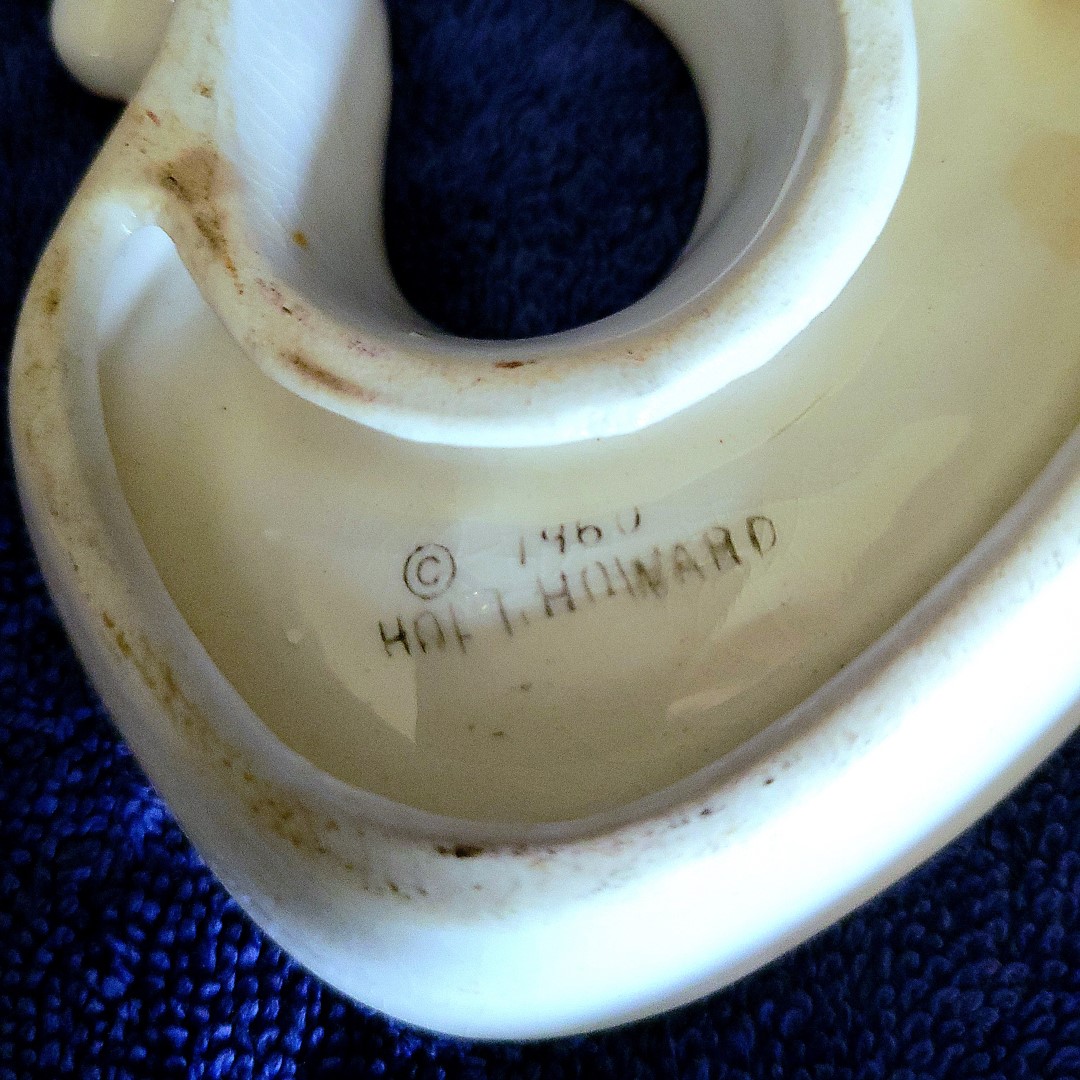 1960 backstamp on a small Holt Howard Coq Rouge nut dish.