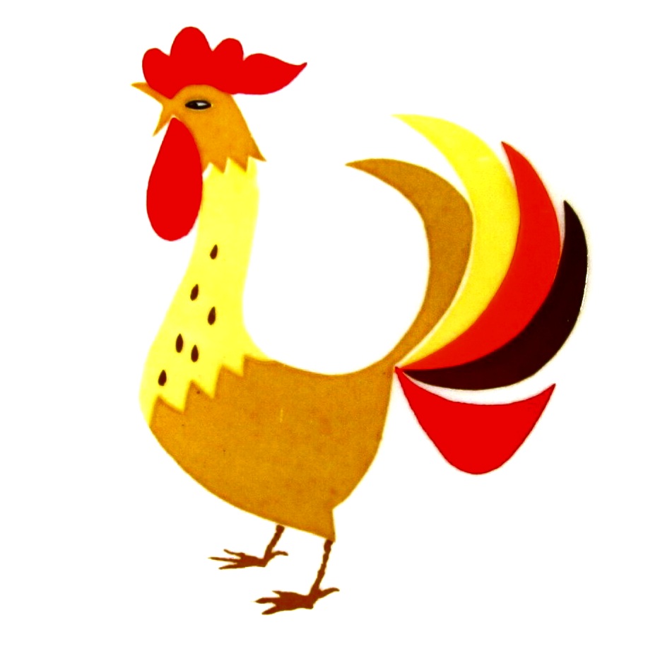 Isolated Holt Howard Coq Rouge rooster graphic.