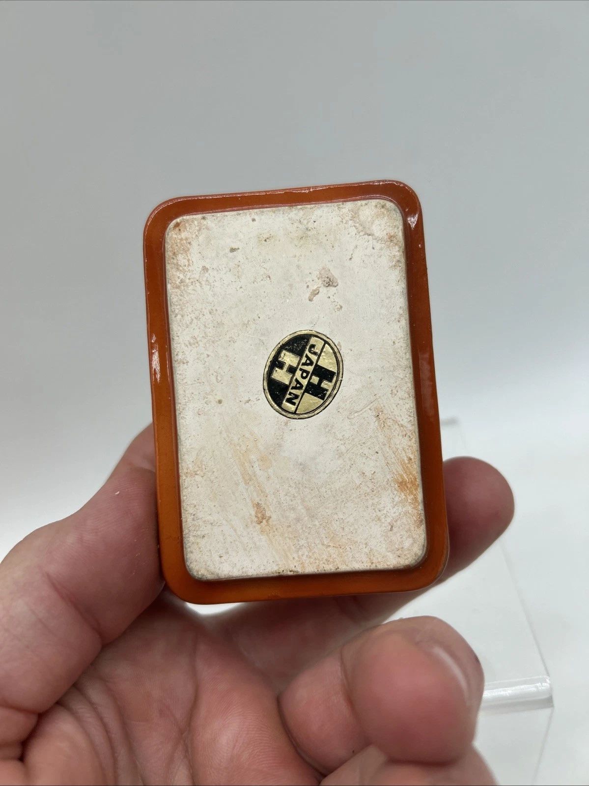 Underside of Merry Mouse Spindle Set with HH JAPAN foil label.