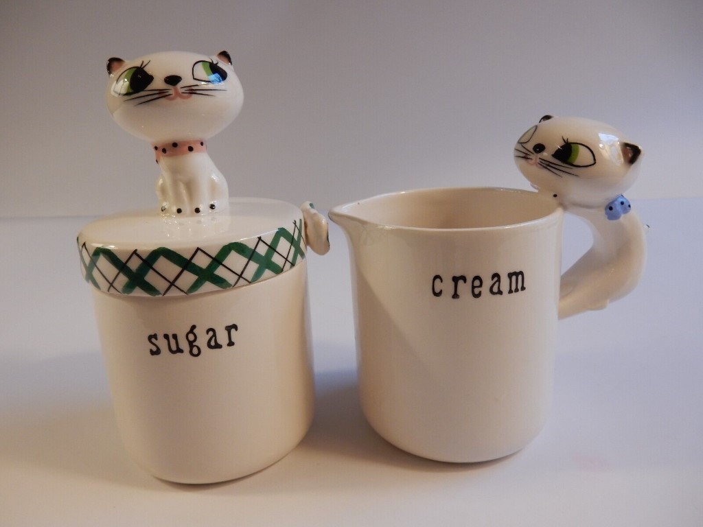 Rare Holt-Howard Cozy Kittens sugar bowl and creamer set.