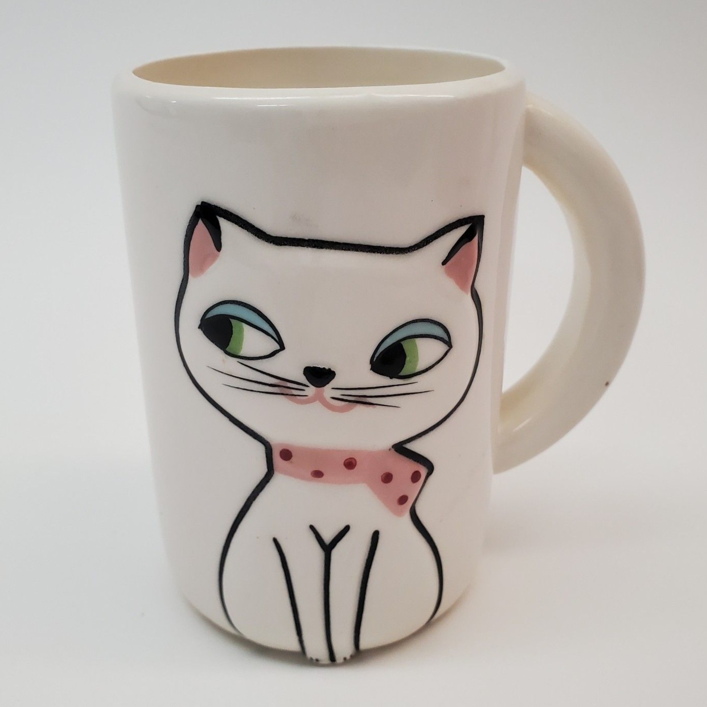 Holt-Howard Cozy Kittens Meow Mug, front view.