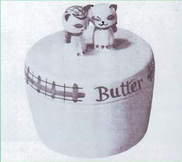 Period catalog image of British Cozy Kittens Butter Crock